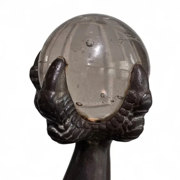 Antique Dragon-Claw Crystal Ball Cane Rare Mystic Walking Stick - Picture 11 of 16